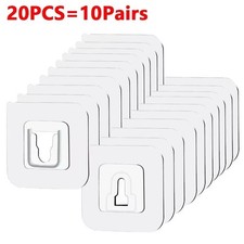 10 Pairs Double sided Adhesive Wall Hooks Waterproof Clothes Hats Towel Ho P4