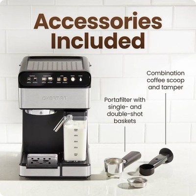 Chefman Barista Pro Espresso Maker Stainless Steel Finish