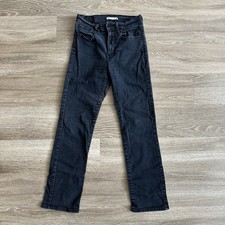 Levi  s 724 High Rise Straight Leg Denim Jeans Black Women  s 27