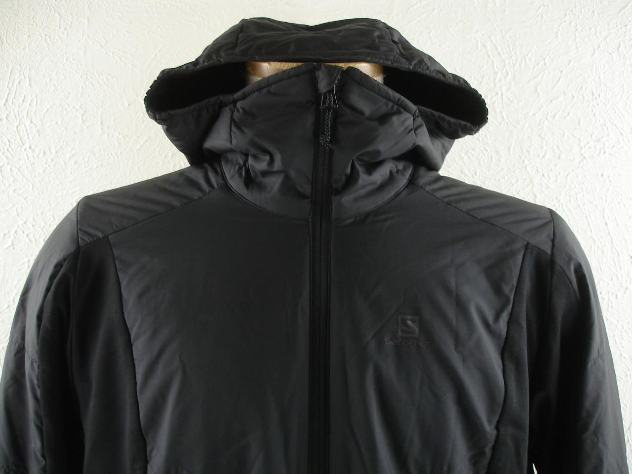 Giacca uomo XL Salomon Drifter Loft reversibile con cappuccio nera isolata Primaloft