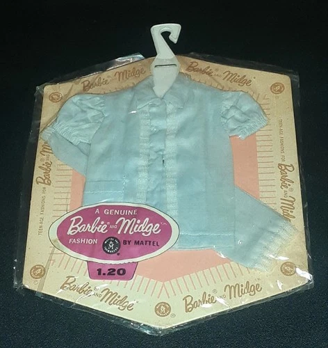 Vintage 1962 Barbie & Midge fashion pak light blue pajama set read description