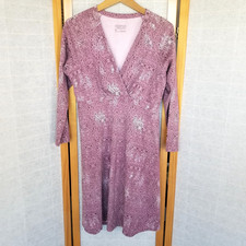 Patagonia Metairie Wrap Dress Purple Size Medium Athletic Dress 3/4 Sleeves