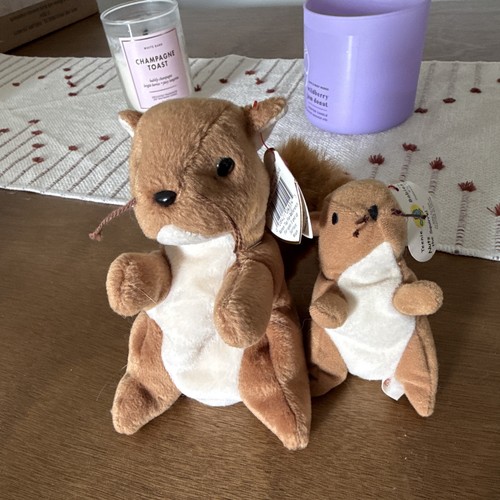 Ty Beanie Baby Nuts Squirrel 1996 with Teeny