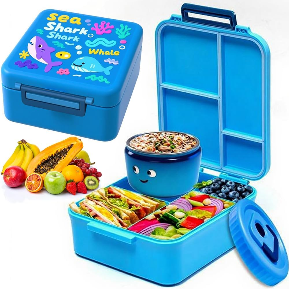 Insulated Leakproof Bento Box with 3-4 Compartments for Kids and Adults