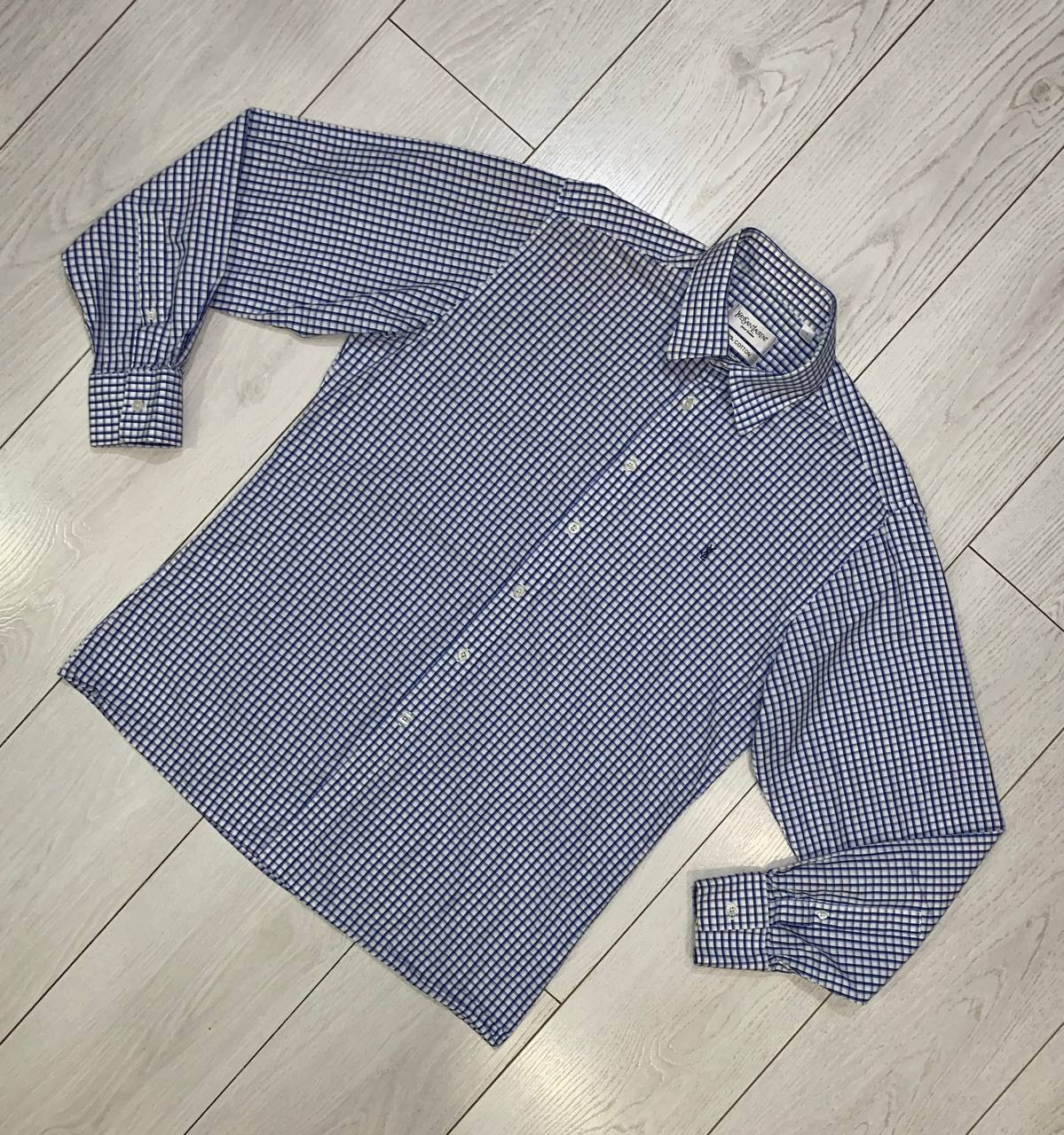 Yves Saint Laurent YSL Pour Homme Rare Mens Long Sleeve Button Logo Shirt Size L image 9