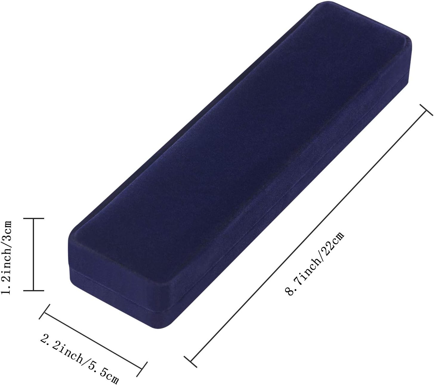 LETURE 2 Pieces Long Velvet Jewelry Chain Necklace Gift Box Set, Blue 