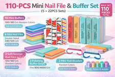110PCS Mini Nail File  Buffer Set 5  22PCS   Manicure  Pedicure Kit