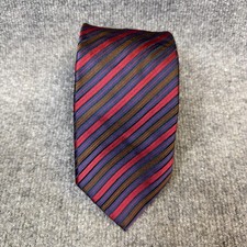 Brioni Men s Tie Blue Red Brown Striped Silk Neck 425