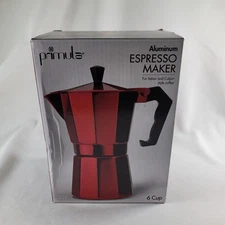 Primula Aluminum Espresso Maker New 6 Cup - Red