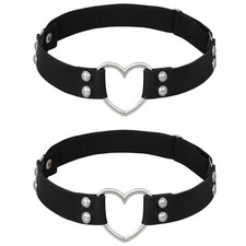 2Pcs Leather Heart Thigh Garters for , Leg Harness Belt Straps Cosplay