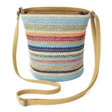 Cylindrical Crossbody Bag For Women Bluestripe