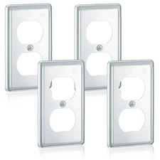 4 Pcs Metal Receptacle Electrical Box Cover, 4x2 Inch Rectangle Exposed Outle...