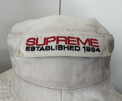 supreme バケットハット 白 SUPREME SS19 POCKET CRUSHER WHITE BUCKET HAT CAP ESTABLISHED 1994