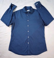 Michael Kors Dress Shirt Mens Large Blue Slim Fit 16 34/35