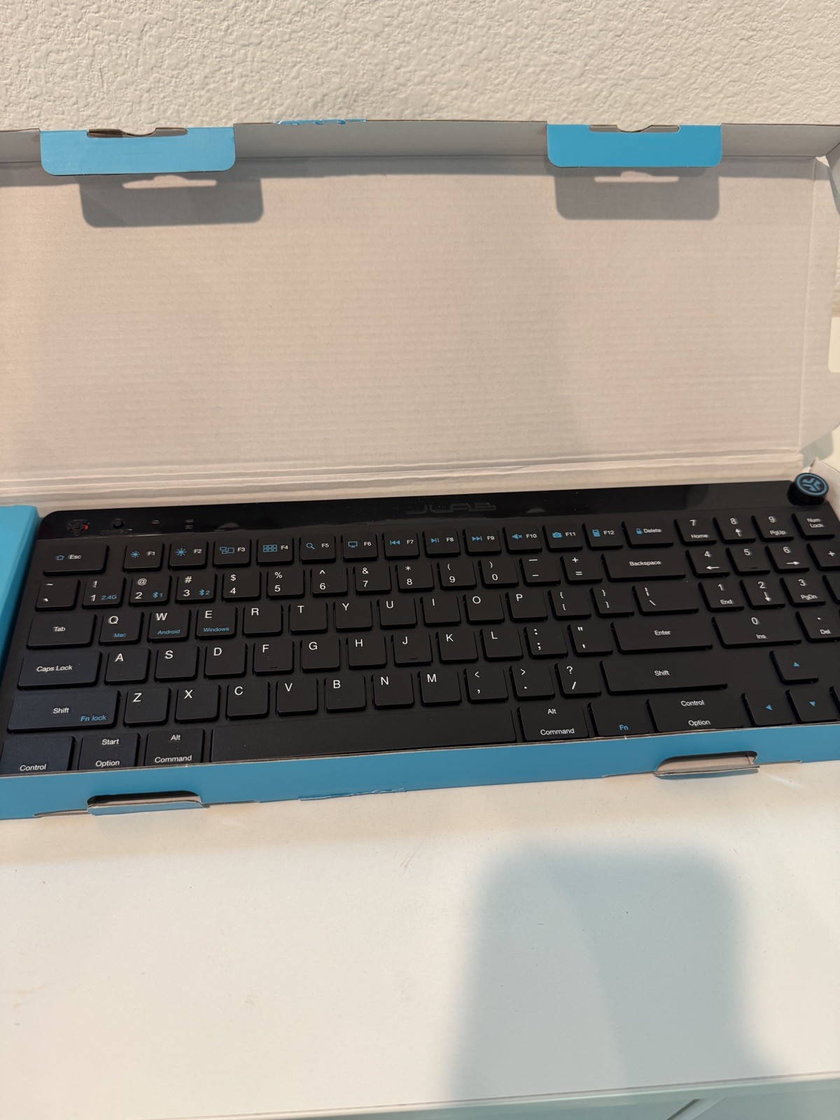 JLab JBuds Wireless Keyboard, Black, 95 Keys, Multi-Device, 2.4G/Bluetooth