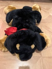 RUSS BERRIE ROTTWEILER CUCCIOLO CANE PELUCHE GRANDE PENSIONATO 29” Floppy Nero Peluche
