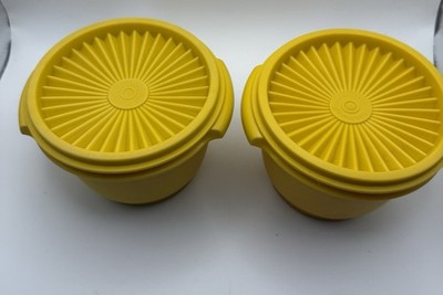 Vintage Tupperware Yellow Set Of 2