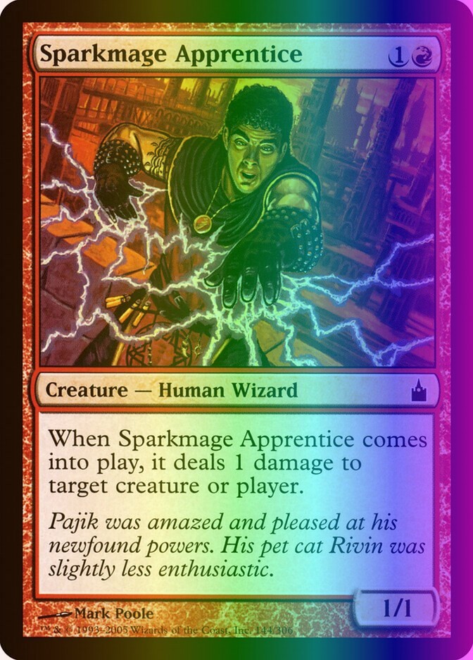 MTG Sparkmage Apprentice (144/306) Ravnica City of Guilds LP FOIL