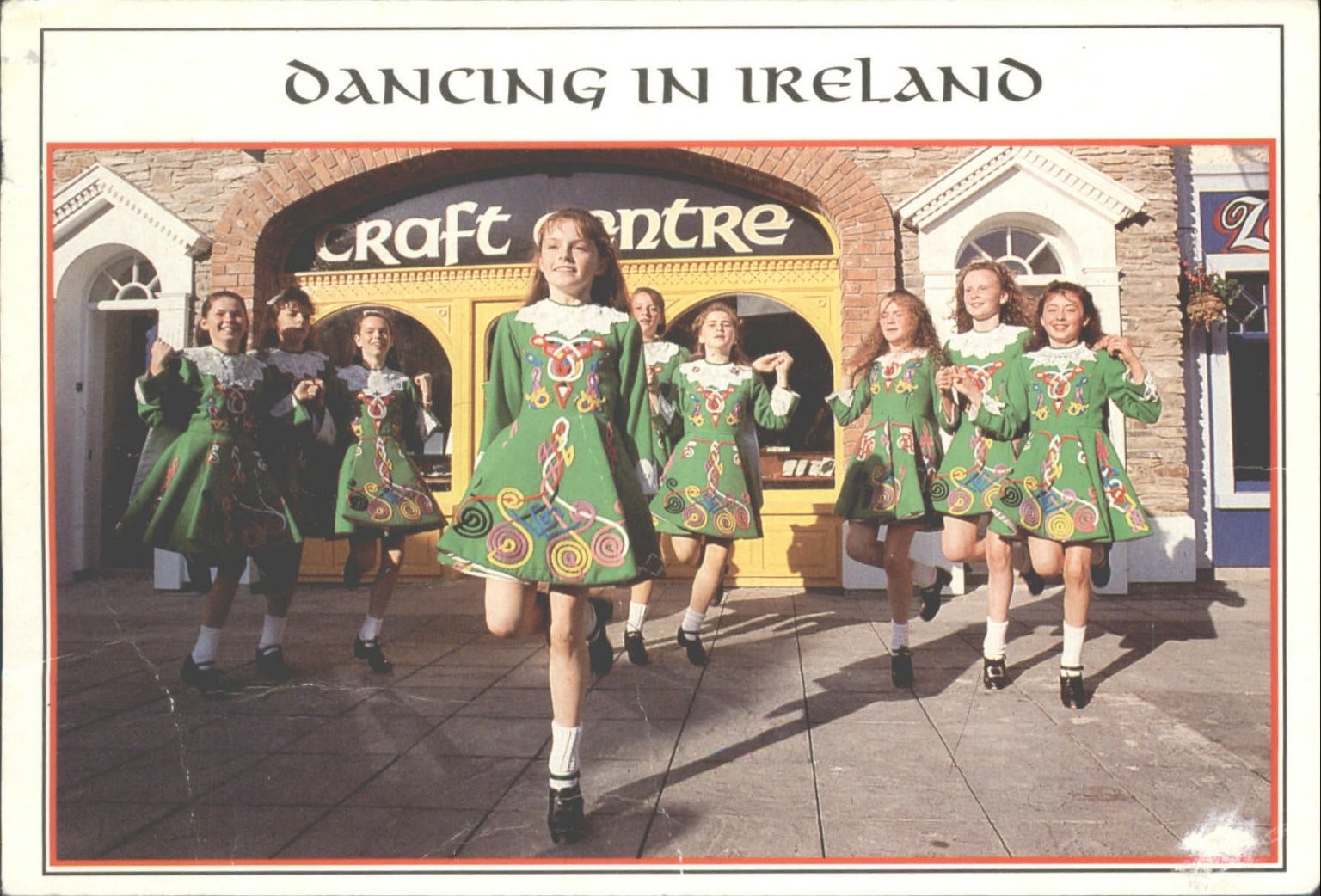 DANCING IN IRELAND Postcard Craft Centre Girls Irish Step Dance Posted