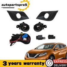 For 2015-17-2018 Nissan Murano Clear Lens Front Fog Lights Lamps W Bezelswitch For 2015-17-2018 Nissan Murano Clear Lens Front Fog Lights Lamps W Bezelswitch