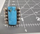Thick VTN Old Pawn Native American Sterling Kingman Turquoise Matrix Ring sz7.5 — photo 7