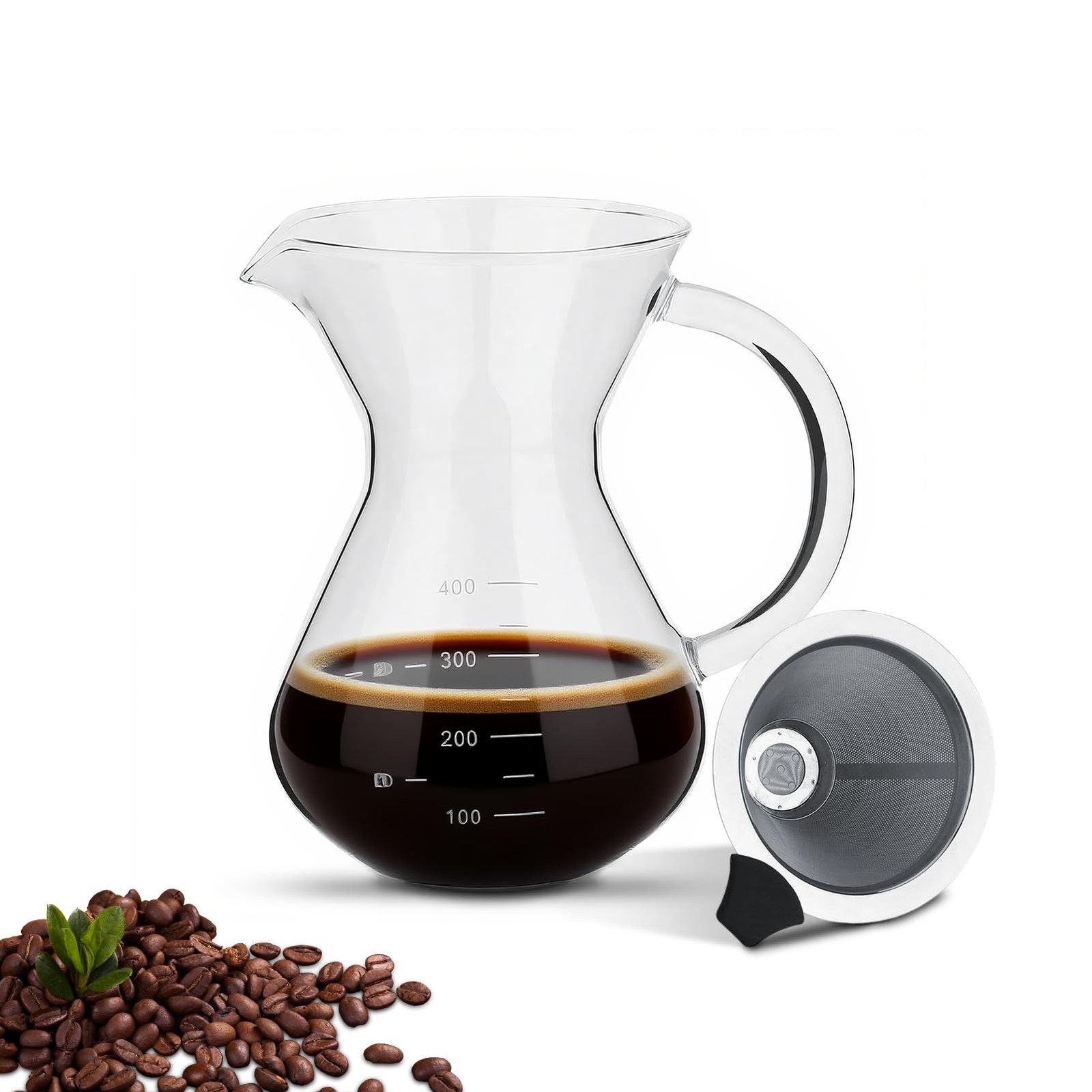 , Pour Over Coffee Maker With Filter Glass Drip Coffee ...