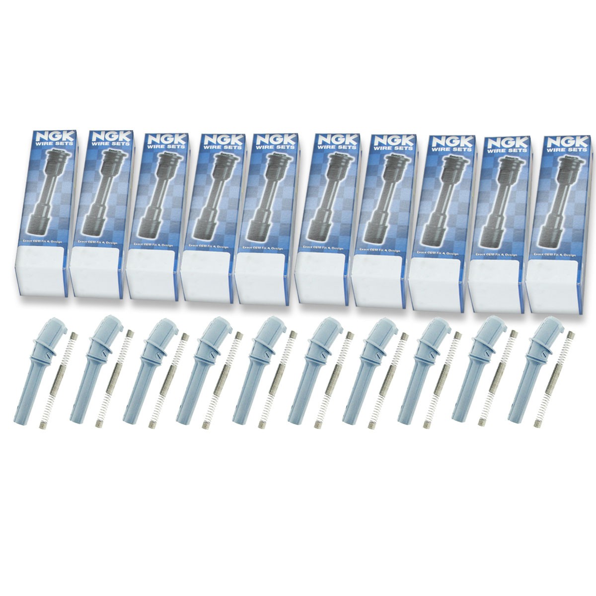 10 pcs NGK Ignition Coil Boot for 2003-2005 Ford E-350 Club Wagon 6.8L V10 - zn