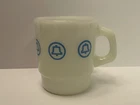 Vintage Fire King Anchor Hocking Bell Telephone Systems D Handled Milk Glass Mug