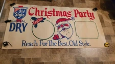 Old style beer Christmas Party Santa Advertising Poster Sign 1980s Heileman's 