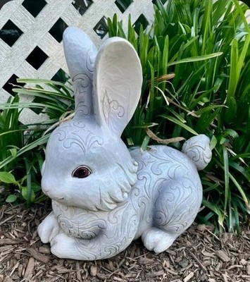 JIM SHORE 11  LARGE GRAY BUNNY GARDEN FIGURINE 2007 HEARTWOOD CREEK  #4009749