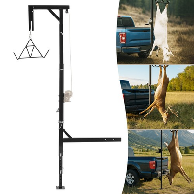 #ad #ad 600lb Truck Hitch Game Hunting Deer Hoist w Winch 360 Swivel 2quot; Hitch Receiver $109.00
