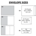 White Envelopes Plain Self Seal A4/C4 A5/C5 DL Sizes Quality 90GSM