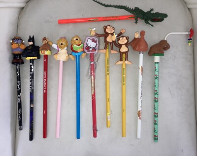 Vintage Pencils LOT.Batman,Alf, Muppets,Garfield Cat,Berenstain Bears,Noteworthy