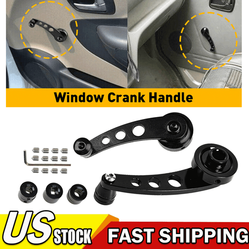 2X Black CNC Billet Aluminum Window Crank Handle Winders Car Truck Glass Door - Picture 13 of 15