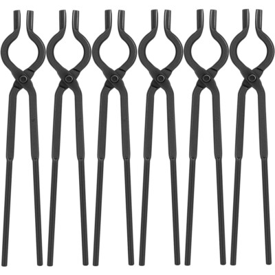 6PC V-Bit Bolt Knife Making Blacksmith Tong Set Bladesmith Tool Anvil Vise Forge