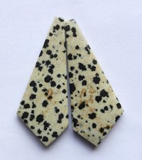 61.55 Cts Natural Dalmation Jasper 48mm X 19m each Cabochon Loose Match Pair