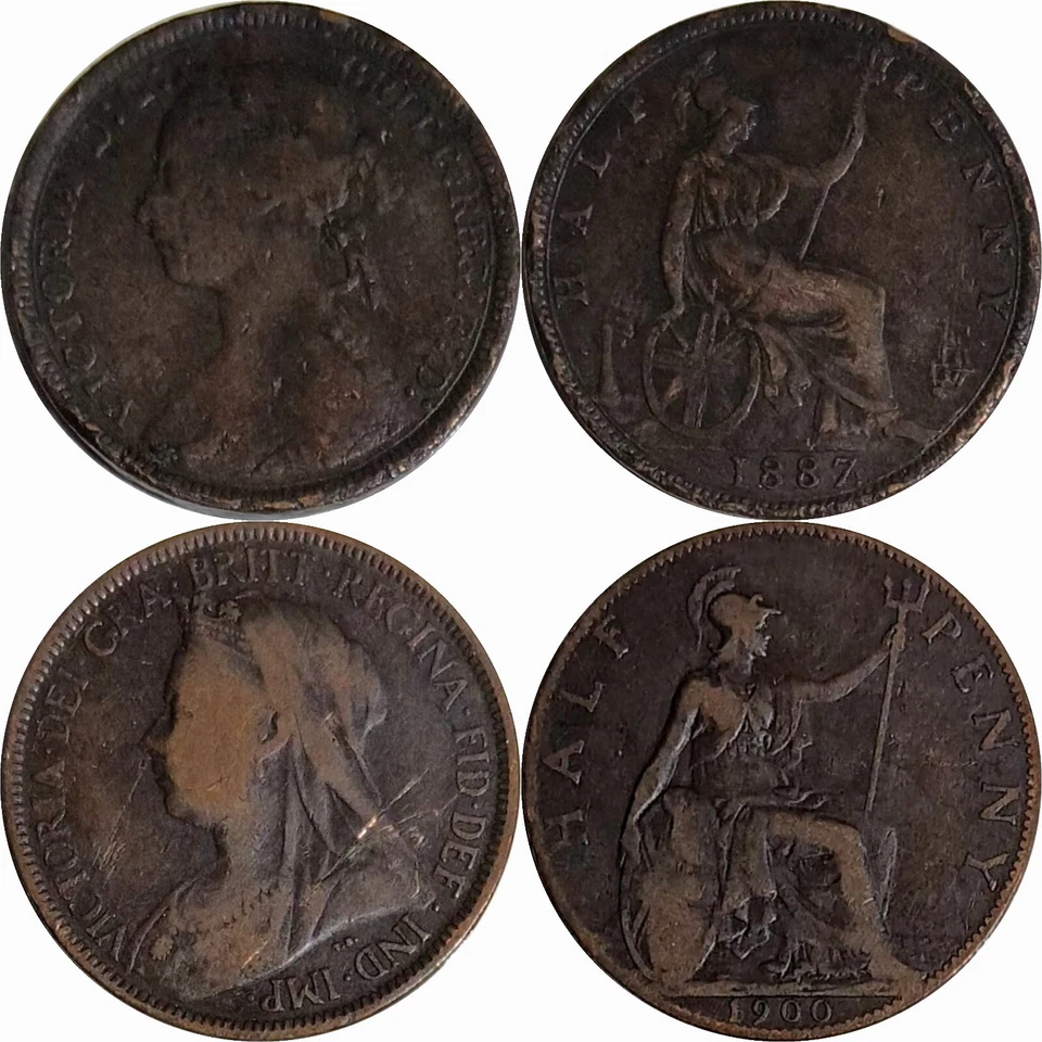 Whitman Grã-Bretanha Tipo Conjunto Victoria 1837-1901 9520 Álbum 21 Moedas inc Prata - Imagem 4 de 4