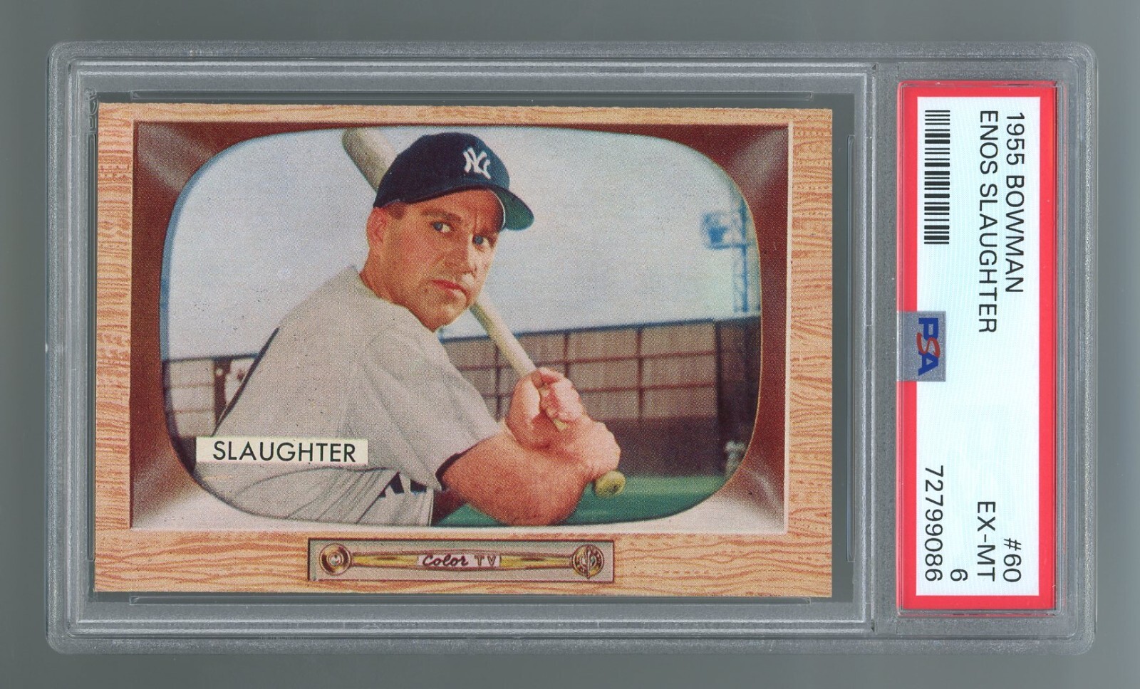 1955 Bowman #60 Enos Slaughter PSA 6 EX-MT Very Nice!) #72799086