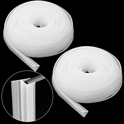 2 Pcs 120 Inch Frameless Shower Door Side Seal Strip Clear Shower Door Sweep NEW