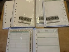 5 Pkgs VTG DayTimers Day Planner Organizer Refill Blank/Lined Pages 1989 NOS