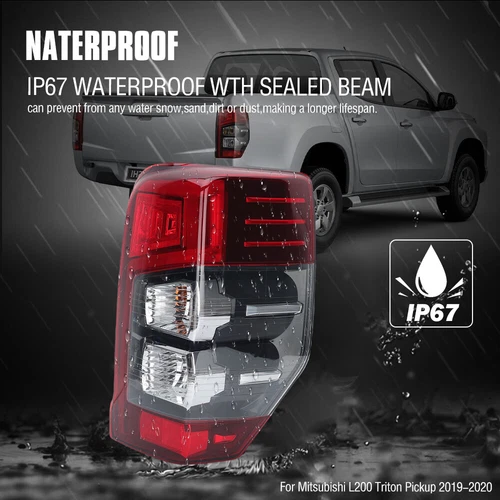 Right Rh LED Tail Lamp Light For Mitsubishi L200 Triton 2019-2022 2023 Red Clear - Picture 3 of 9