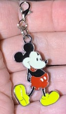 Silver Traditional Mickey Mouse Charm Zipper Pull  Keychain Add On Clip 