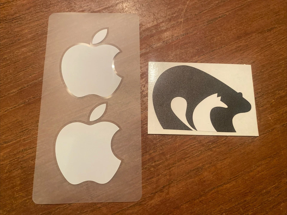 Auténtica calcomanía adhesiva de accesorios de Apple (2) + Bear Fox + pegatina misteriosa ¡4 en total! Foto 3 de 3