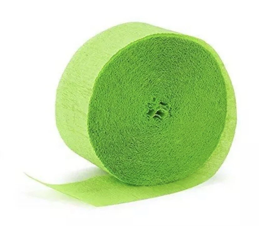 Flâmulas de papel crepe verde limão 81 pés - Imagem 2 de 3