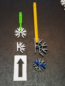 100 MICRO K'NEX White Slotted Connectors 3D 7 & 4-way (Blue & Gray Size) KNEX