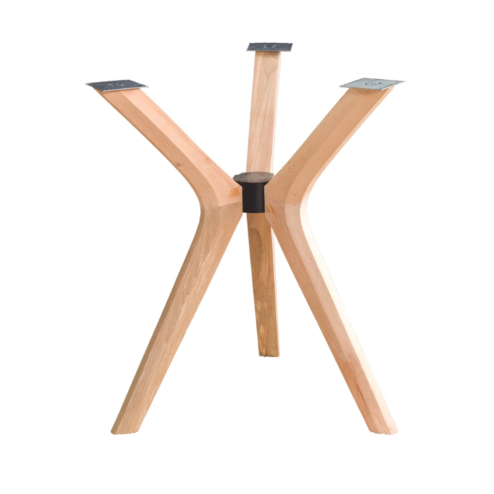 Pata de pedestal para mesa, patas de araña de madera maciza de haya para mesas redondas de vidrio Foto 2 de 4