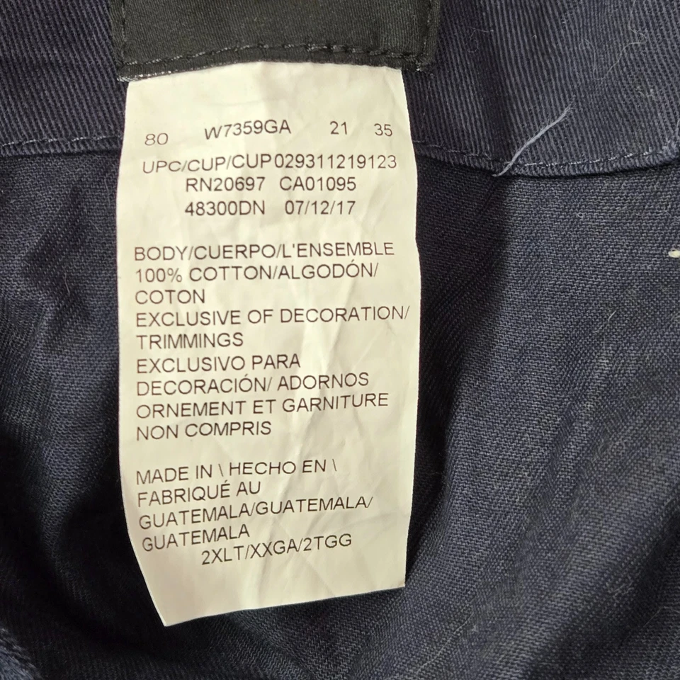 Dickies Men Pants 2XLT Blue Basic Coverall Pockets Full Zip Collar 33 in Inseam - Image 3 of 4