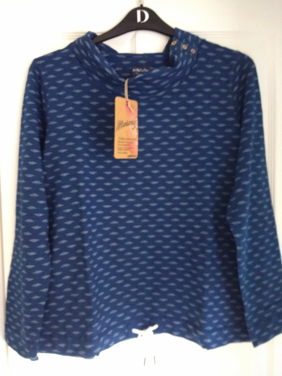 Striped geometric cowl neck sweatshirt discount