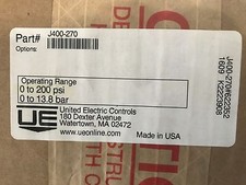 NEW UNITED ELECTRIC CONTROLS J400-270 PRESSURE SWITCH