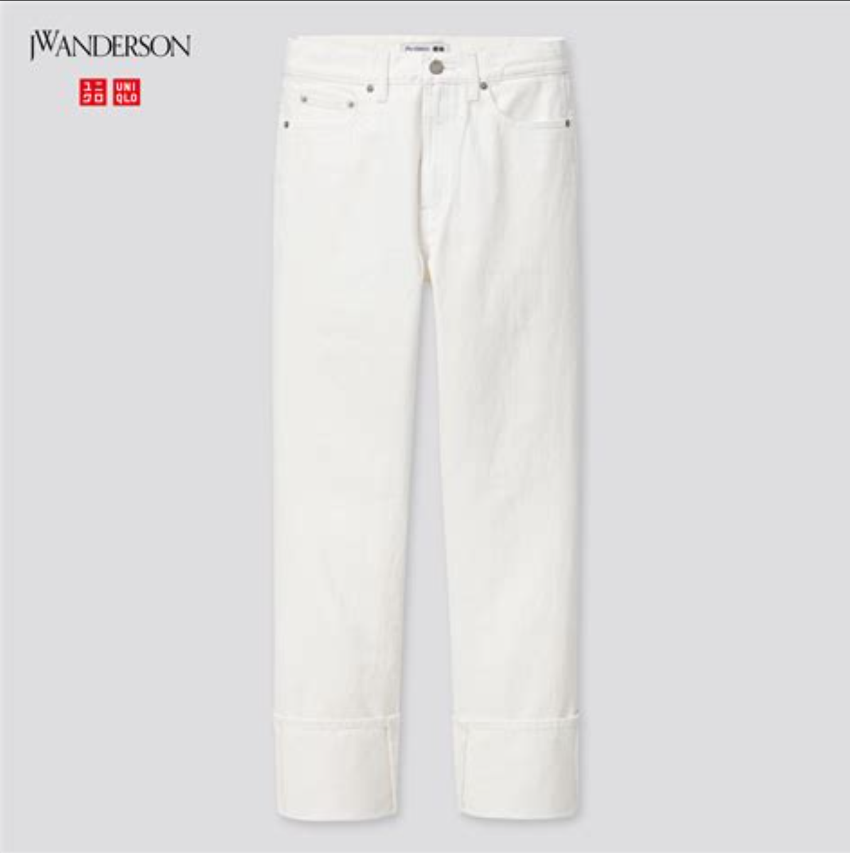 Women Straight Leg Jeans Relaxed Slim Fit High Rise Cotton UNIQLO x JWA  Size 23